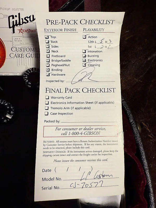 2007 Gibson Custom Shop Les Paul Custom - Black