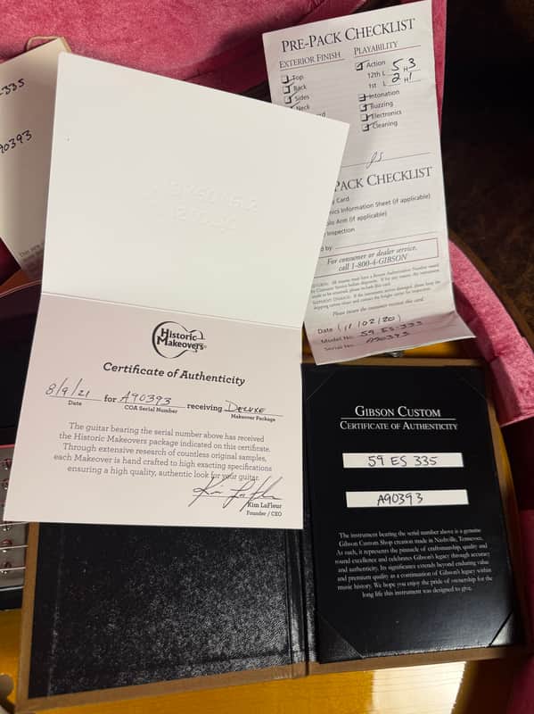 2020 Gibson Custom Shop ‘59 ES-335 - Historic Makeovers Deluxe Brazilian Rosewood - Aged Natural