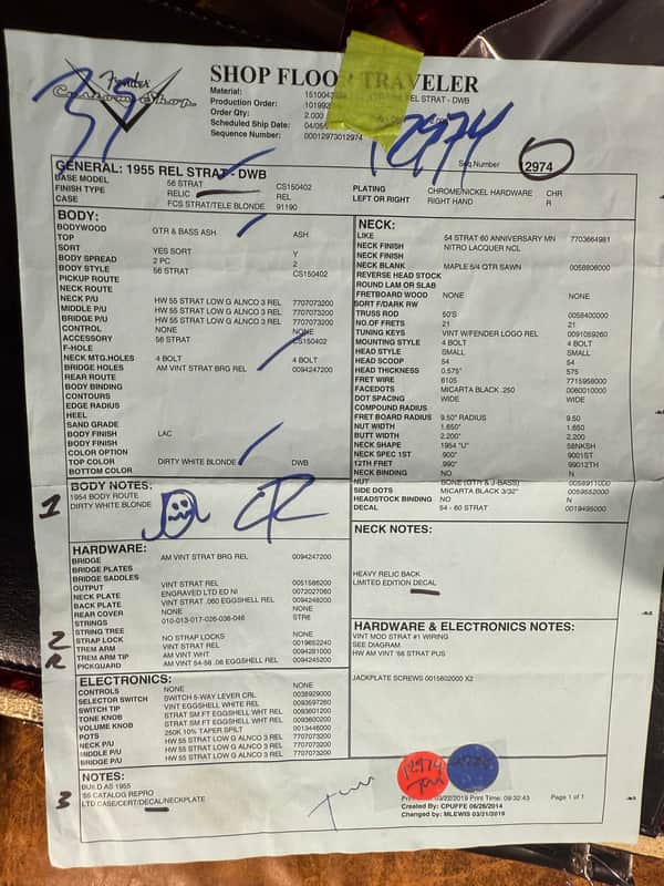 2019 Fender Custom Shop Limited 1955 Stratocaster - Aged Blonde