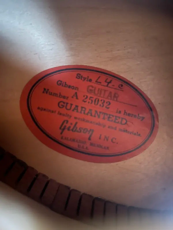 1956 Gibson L-4C - Natural - OHSC Hang Tags