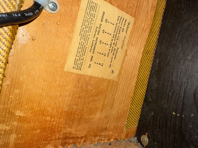1959 Fender Deluxe 5E3 Narrow Panel 15-Watt 1x12" Guitar Combo - Tweed