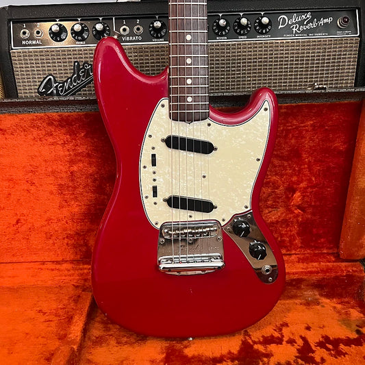 1964 Fender Mustang Guitar with Rosewood Fretboard - Dakota Red - OHSC