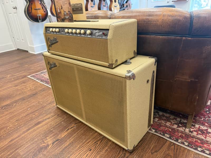 1963 Fender Bandmaster 6G7-A 40-Watt 2x12" Piggyback Guitar Amp - Blonde