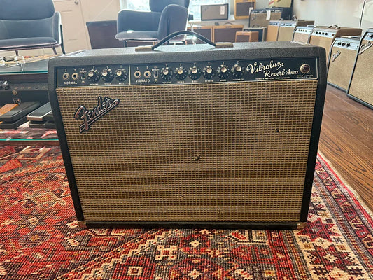 1965 Fender Vibrolux Reverb 2-Channel 35-Watt 2x10" Guitar Combo - Black Panel