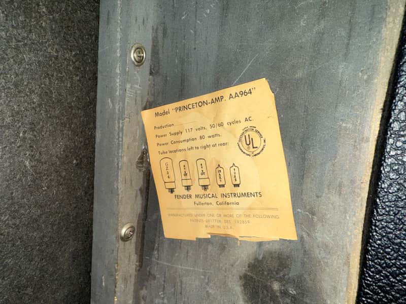 1969 Fender Princeton AA964 - Black/silver