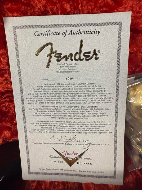 2005 Fender 50th Anniversary 1954 Stratocaster Masterbuilt Chris Fleming - Sunburst