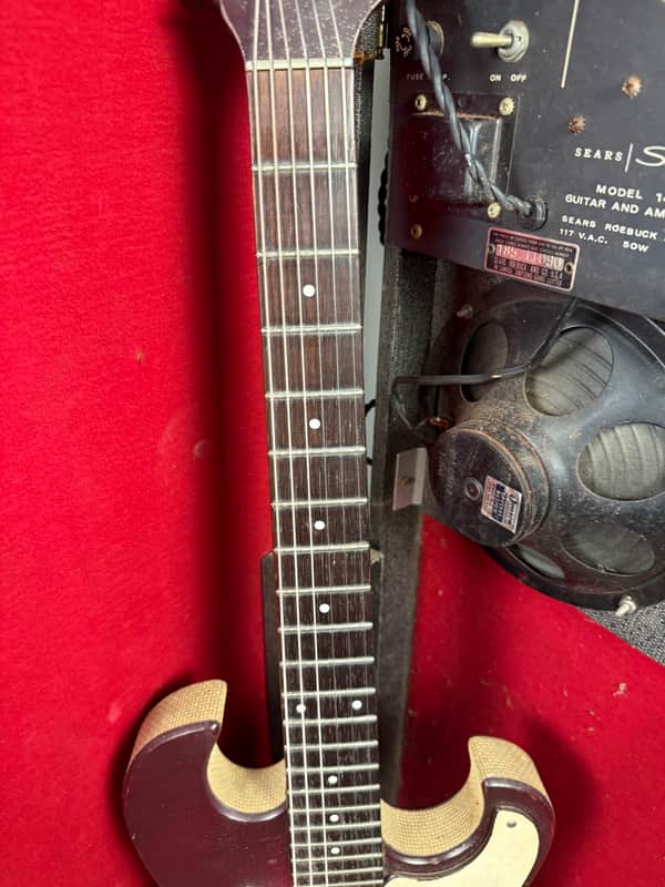 1965 Silvertone 1457 with Case Amp - Red Burst