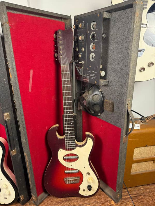 1965 Silvertone 1457 with Case Amp - Red Burst