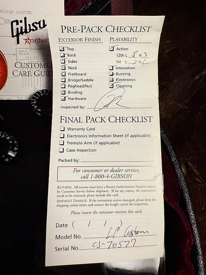 2007 Gibson Custom Shop Les Paul Custom - Black