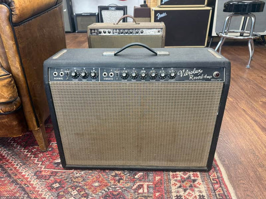 1964 Fender Vibrolux Reverb 2-Channel 35-Watt 2x10" Guitar Combo - Black Panel