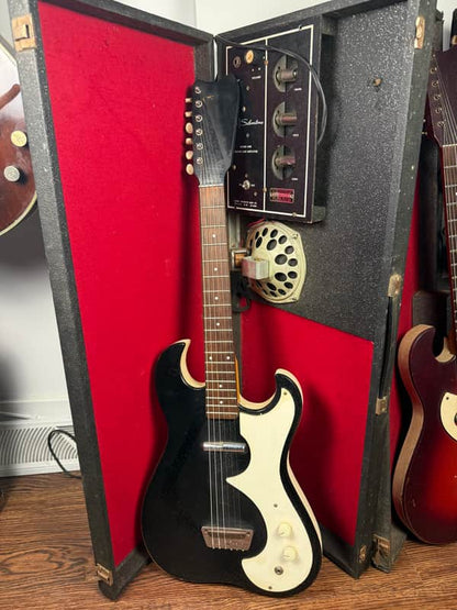 1964 Silvertone 1448 With Case Amp - Black