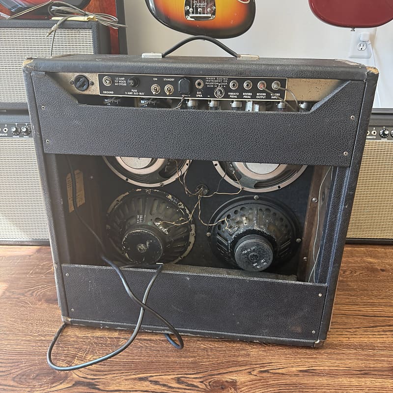 1965 Fender Super Reverb 2-Channel 40-Watt 4x10" Guitar Combo - Black Panel