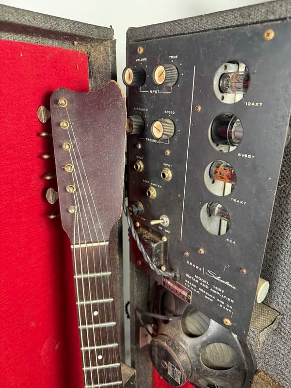 1965 Silvertone 1457 with Case Amp - Red Burst