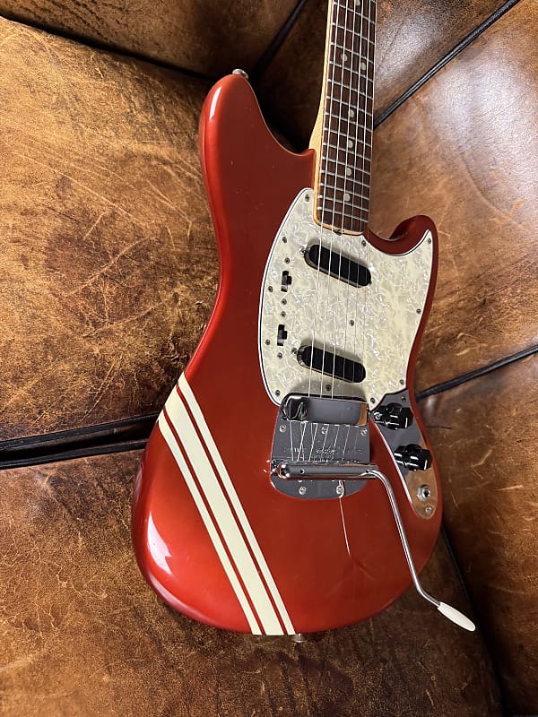 1969 Fender Competition Mustang - Red - Front & Back Stripes