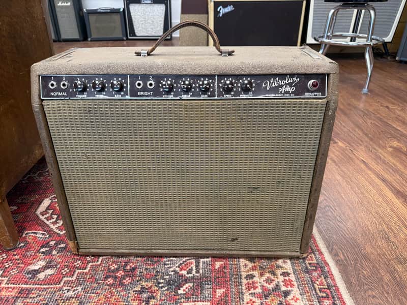 1963 Fender Vibrolux 6G11 Brownface 30-Watt 1x12" Guitar Combo - Brown