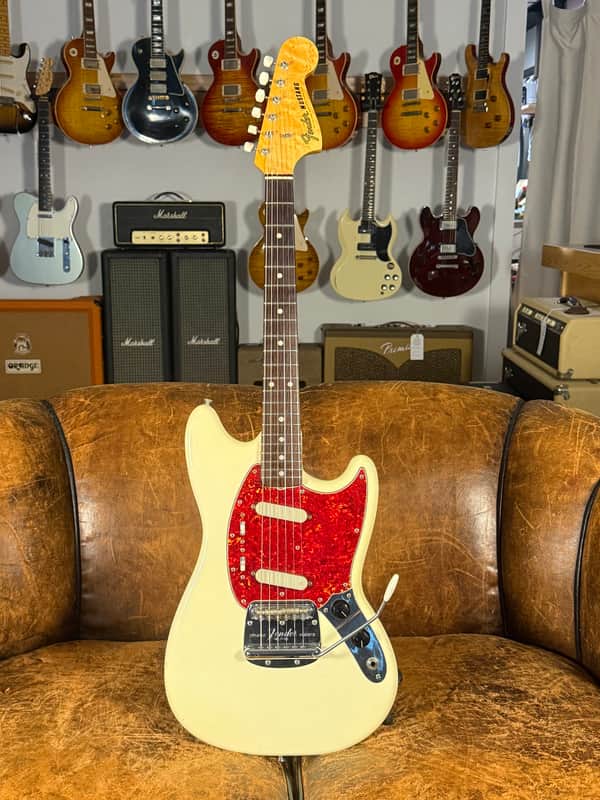 1967 Fender Mustang Guitar - Olympic White - OHSC