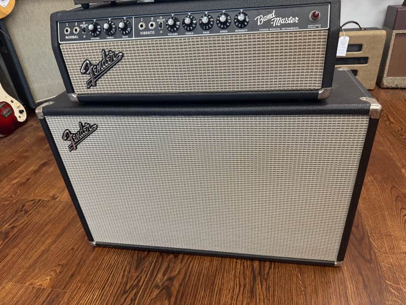 1966 Fender Bandmaster Piggyback Guitar Amp - Black Panel - W/ Premier Reverb