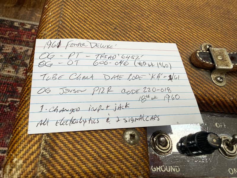 1961 Fender Deluxe 5E3 Narrow Panel 15-Watt 1x12" Guitar Combo - Tweed