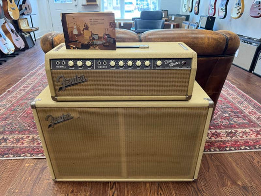 1963 Fender Bandmaster 6G7-A 40-Watt 2x12" Piggyback Guitar Amp - Blonde