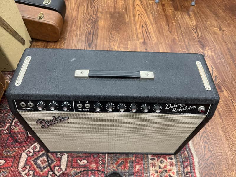 1966 Fender Deluxe Reverb 2-Channel 22-Watt 1x12" Guitar Combo - Black Panel