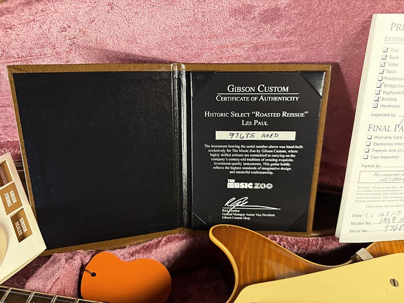 2017 Gibson Custom Shop Music Zoo Exclusive Historic Select Roasted Reissue '59 Les Paul Aged